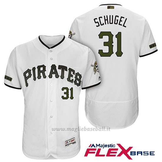 Maglia Baseball Uomo Pittsburgh Pirates A.j. Schugel Bianco 2018 1ªAlterner Flex Base